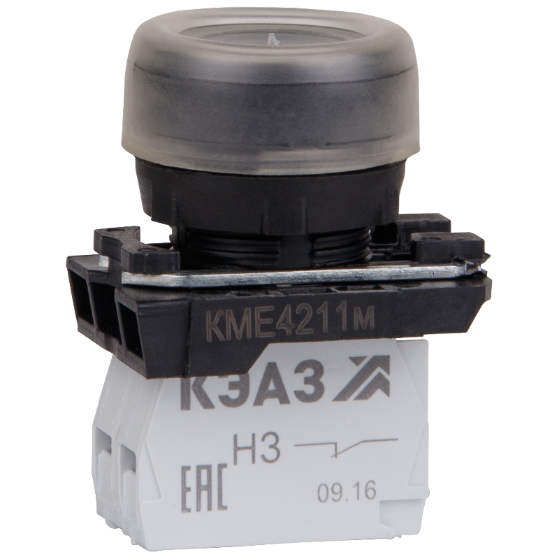 Кнопка КМЕ4211м-черный-1но+1нз-цилиндр-IP65 | 248243 | КЭАЗ — КЭАЗ (Курский электроаппаратный завод)