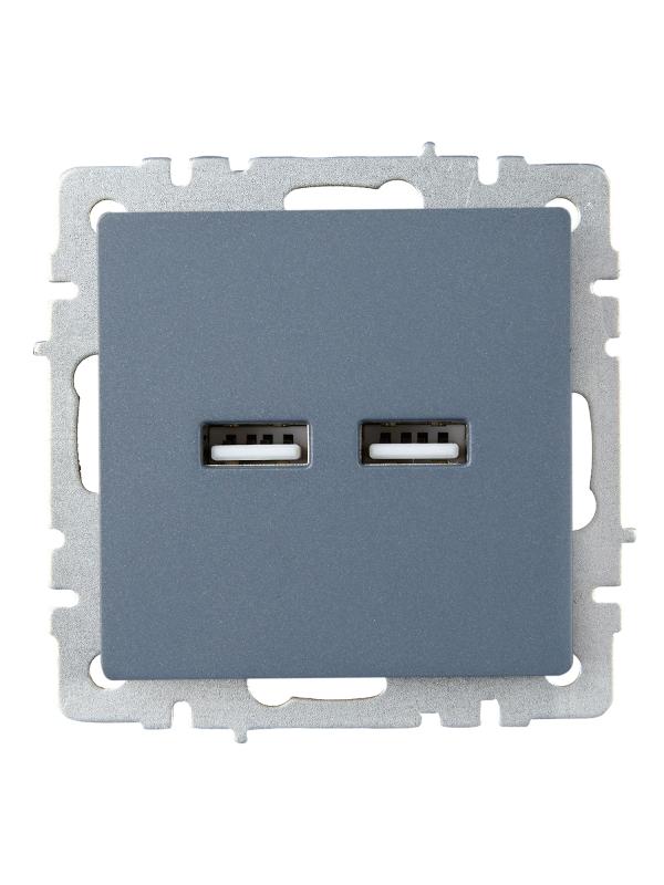 BRITE Розетка USB A+A 3,1А РЮ10-1-БрМ маренго | BR-U21-D31-K35 | IEK — миниатюра 2