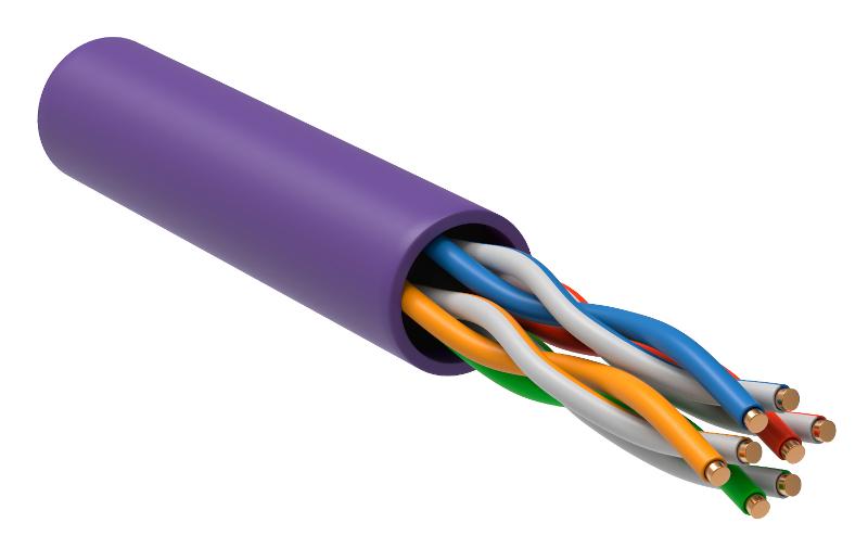Каб. в. п. U/UTP кат. 5E 4х2х24AWG solid LSZH 305м фиол. | LC1-C5E04-126 | ITK  — ITK