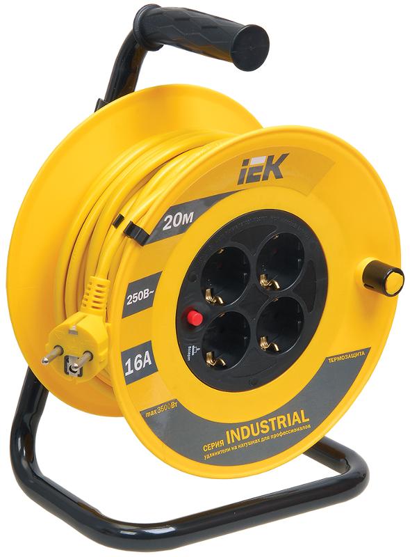 Катушка УК20 с т/з 4 места 2Р+PЕ/20м 3х1,5 мм2 "Industrial" | WKP15-16-04-20 | IEK — IEK (ИЭК)