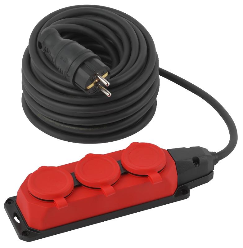 Удлинитель силовой UK-3e-3x1,5-20m-IP44(KG) с заземлением 3 розетки каучук 20м КГ 3х1,5мм2 IP44 | Б0057581 | ЭРА — ЭРА (Энергия света)
