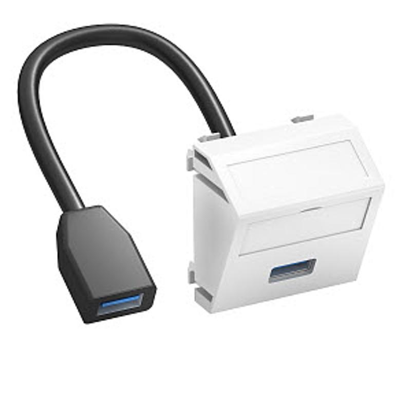 Мультимедийная рамка USB 3.0 A-A Modul45 (белый) (MTS-U3A F RW1) | 6104934 | OBO Bettermann — миниатюра 2