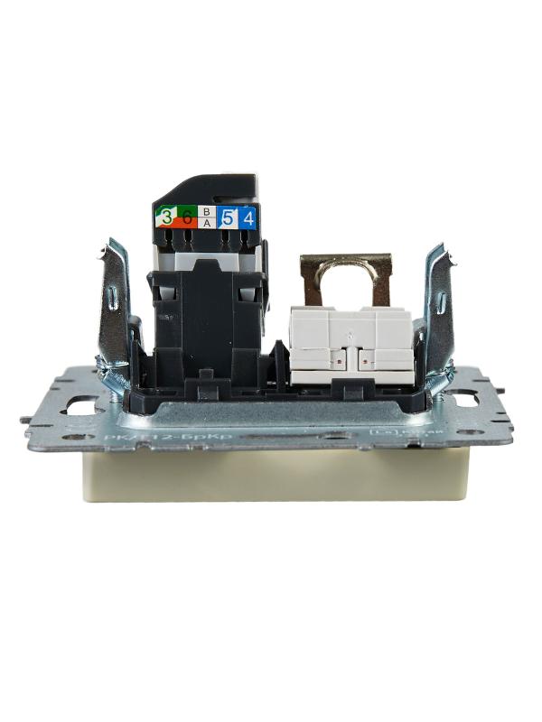 BRITE Розетка двойная RJ11+RJ45 кат.5E РК/Т12-БрКр бежевый | BR-KT20-O-1-K10 | IEK — миниатюра 5