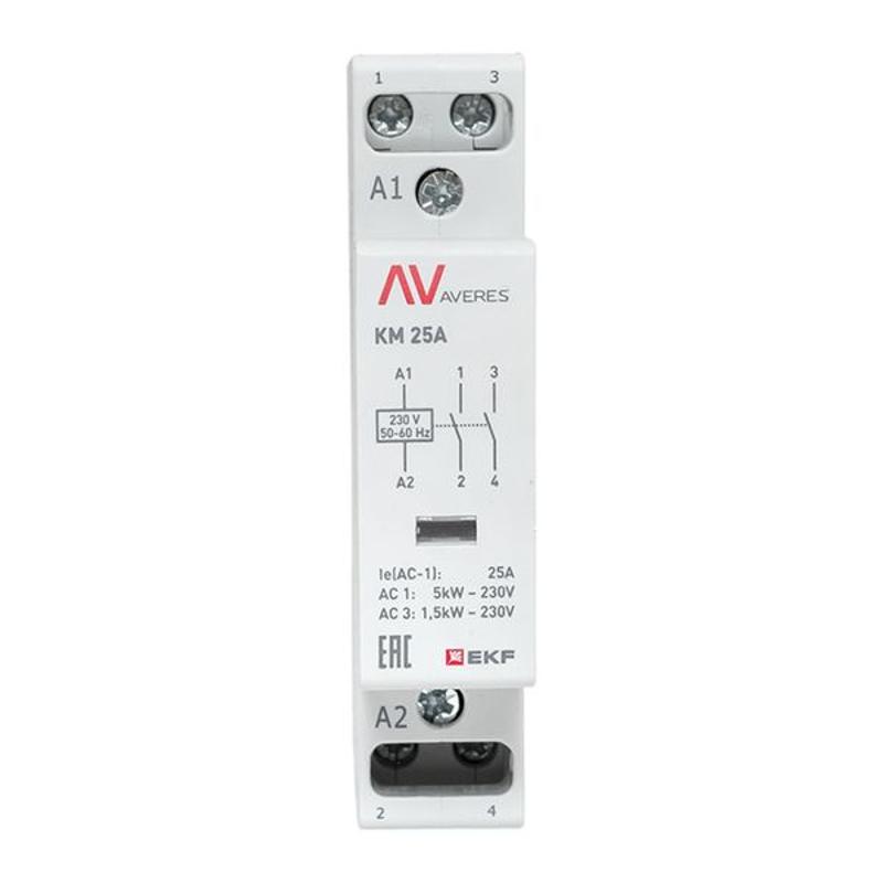 Контактор модульный КМ 25А 2NО 230VAC (1 мод.) AVERES | km-av-1-25-20-230V | EKF — миниатюра 3