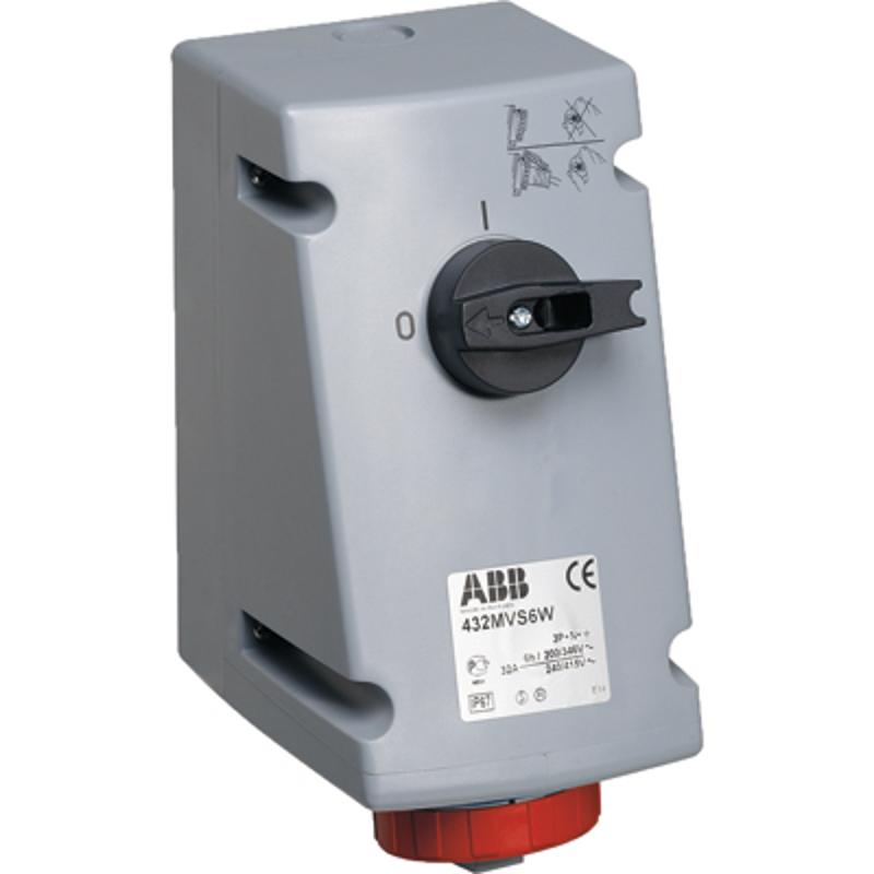 Розетка с выключателем и механической блокировкой 232MVS6W, 32A, 2P+E, IP67, 6ч | 2CMA167871R1000 | ABB — ABB