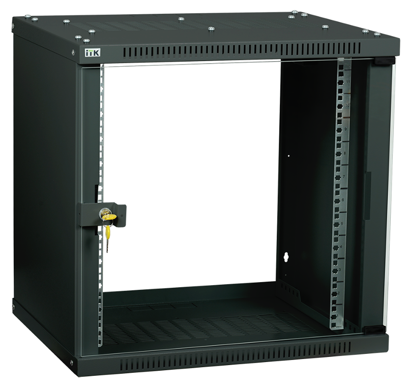 Шкаф LINEA WE 15U 600x600мм дверь стекло черный | LWE5-15U66-GF | ITK — миниатюра 2