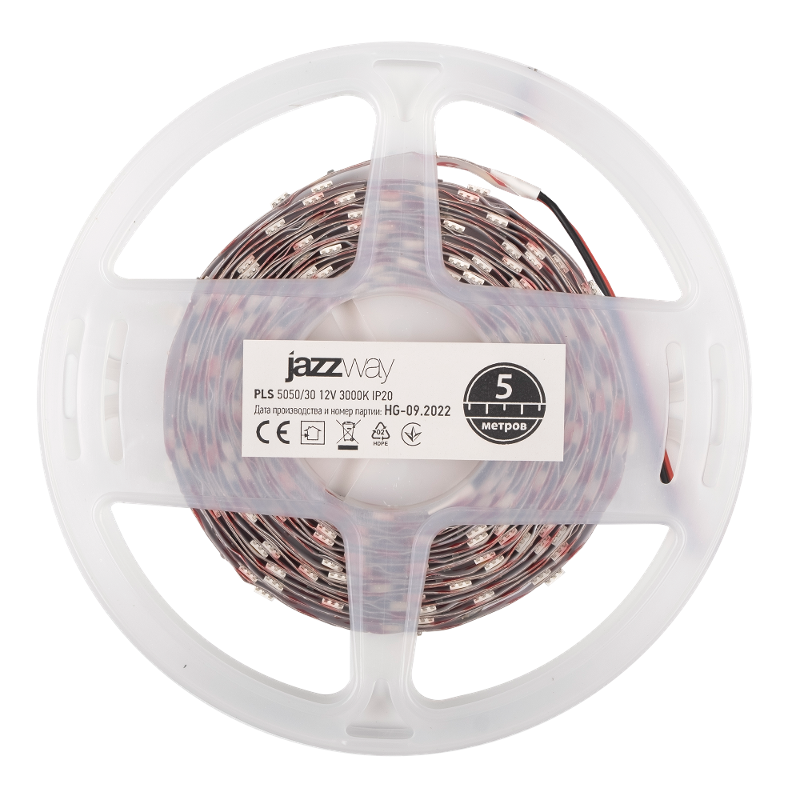 Лента светодиодная LED STN 5050/30 7,2Вт 12В 3500К IP20 5м | 327521 | Jazzway — Jazzway