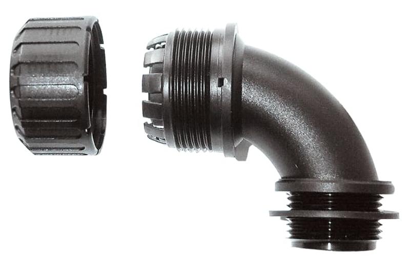 Фитинг XF20/M20/C90/BL, 90°, полиамид 66, черный, резьба M20, d20, 10 шт. в пачке | 7TCA296060R0115 | ABB — ABB
