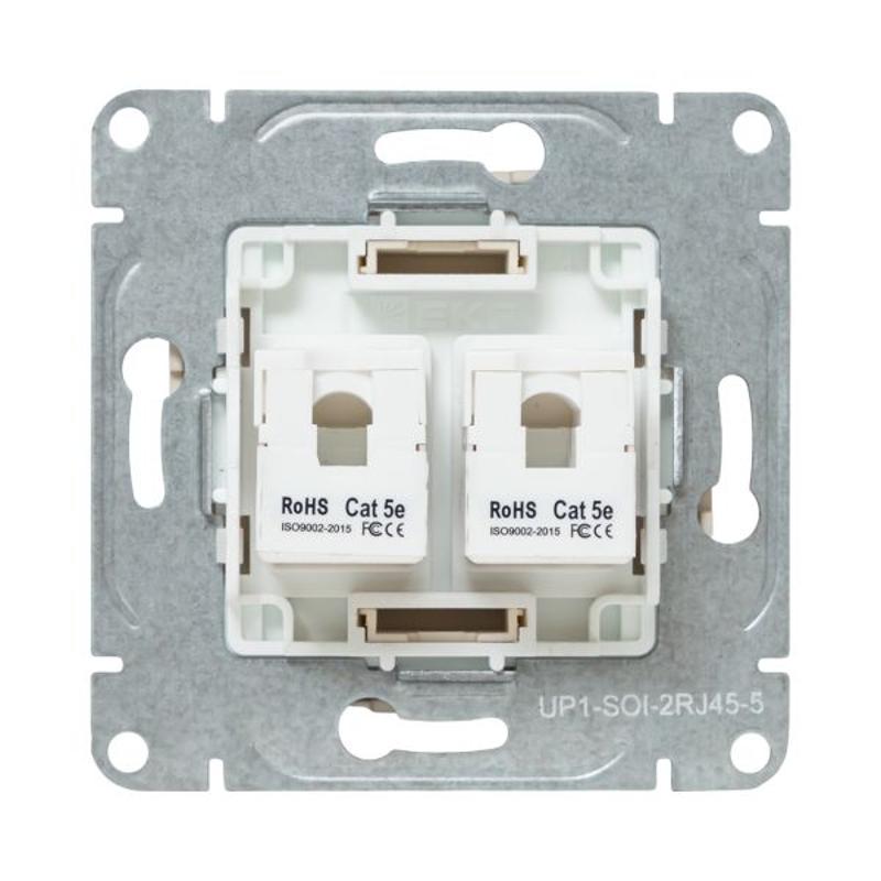 Механизм розетки RJ45 (cat5), кремовый Эпика  |UP1-SOI-RJ45-5| EKF — миниатюра 6