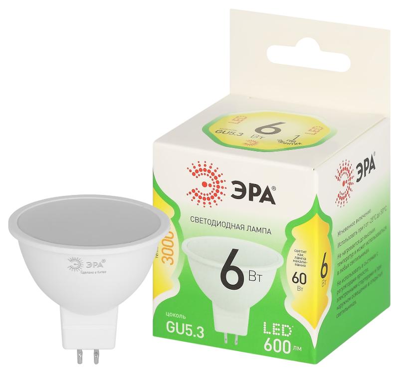 Лампа светодиодная  GREEN LINE LED MR16-6W-830-GU5.3 GL GU5.3 6 Вт софит теплый свет | Б0067076 | ЭРА — миниатюра 1
