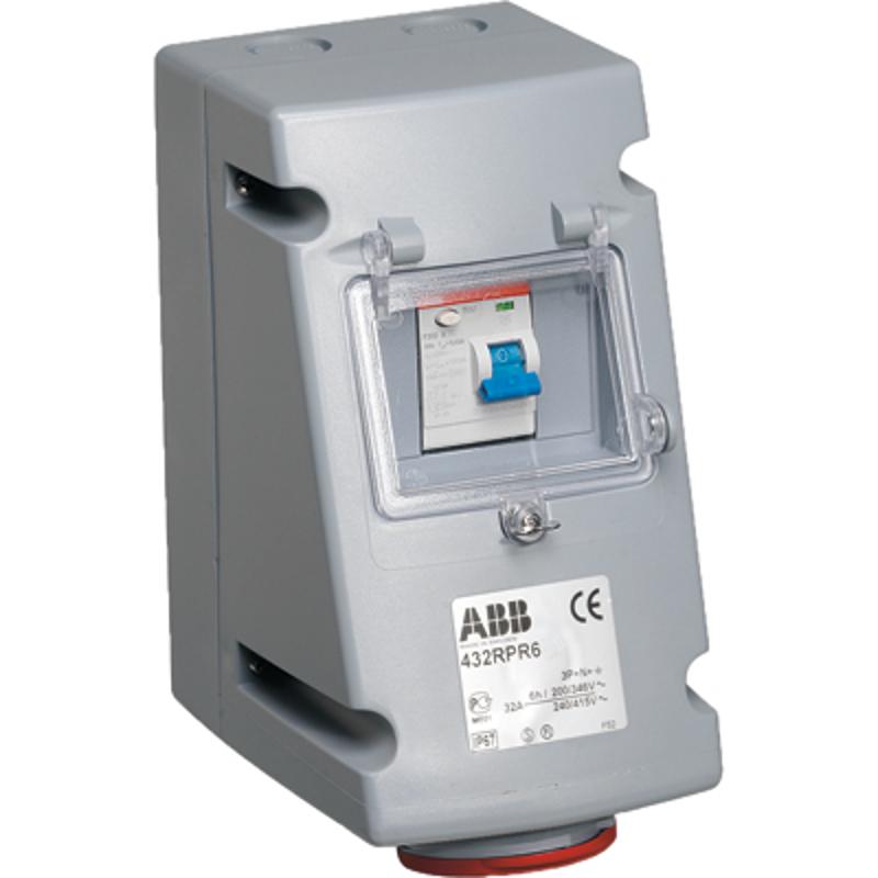 Розетка с УЗО 332RPR6, 32А, 3Р+Е, IP44, 6ч | 2CMA168291R1000 | ABB — ABB