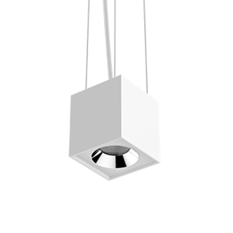 Светильник светодиодный DL-02 Cube подвесной 100х110 мм 12Вт 3000K 35° RAL9010 белый мат. | V1-R0-00360-30000-2001230 | VARTON — VARTON