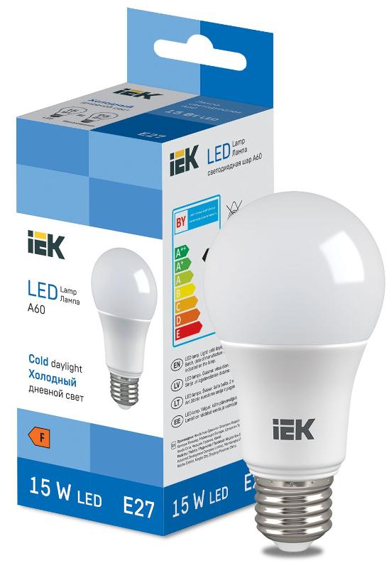 Лампа светодиодная Bulb A60 1500lm 6500K E27 | LL-I-A60-15-230-65-E27 | IEK — IEK (ИЭК)