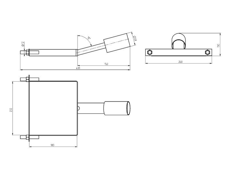 Кронштейн на столб SPP-AC6-0-150-048 430*260*130, d 48mm | Б0047652 | ЭРА — миниатюра 3