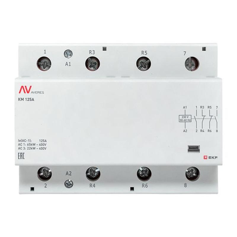 Контактор модульный КМ 125А 2NO+2NC 230VAC (6 мод.) AVERES | km-av-6-125-22-230V | EKF — миниатюра 3