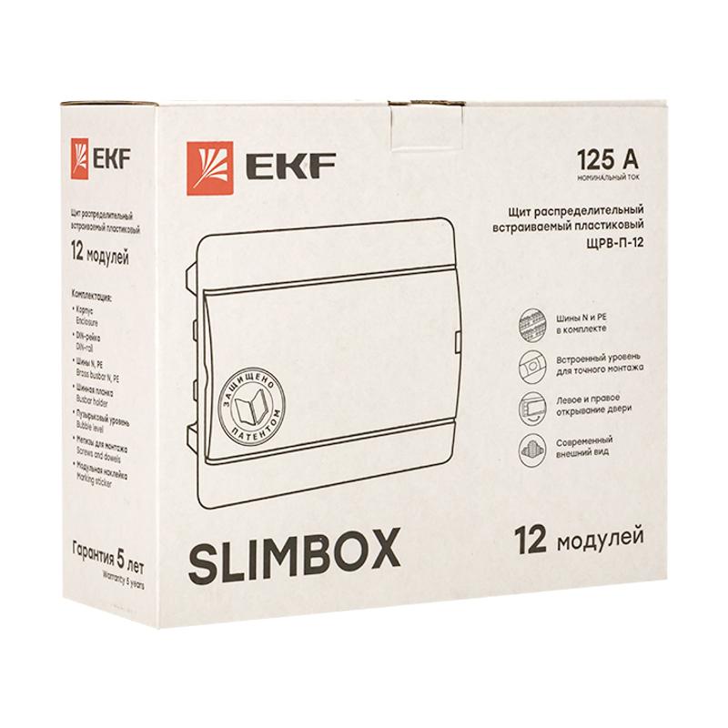 Щит распределительный встраиваемый ЩРВ-П-12 "SlimBox" белая дверца IP41 PROxima | sb-v-12w | EKF — миниатюра 2