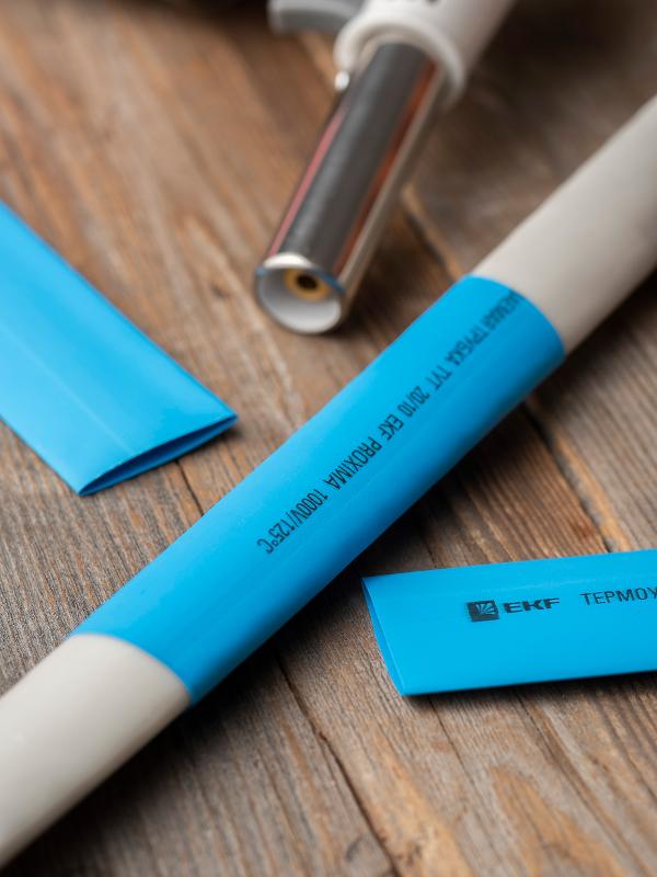 Термоусаживаемая трубка ТУТ нг 20/10 синяя EKF PROxima | tut-20-g-1m | EKF — миниатюра 6