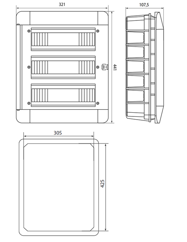 Бокс пластиковый встраиваемый ЩРВ-Пм-36 модулей IP41 | SQ0902-0107 | TDM — миниатюра 2