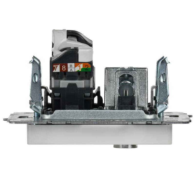 BRITE Розетка двойная TV+RJ45 кат.5E РТВ/РК12-БрБ белый | BR-AK20-1-K01 | IEK — миниатюра 7