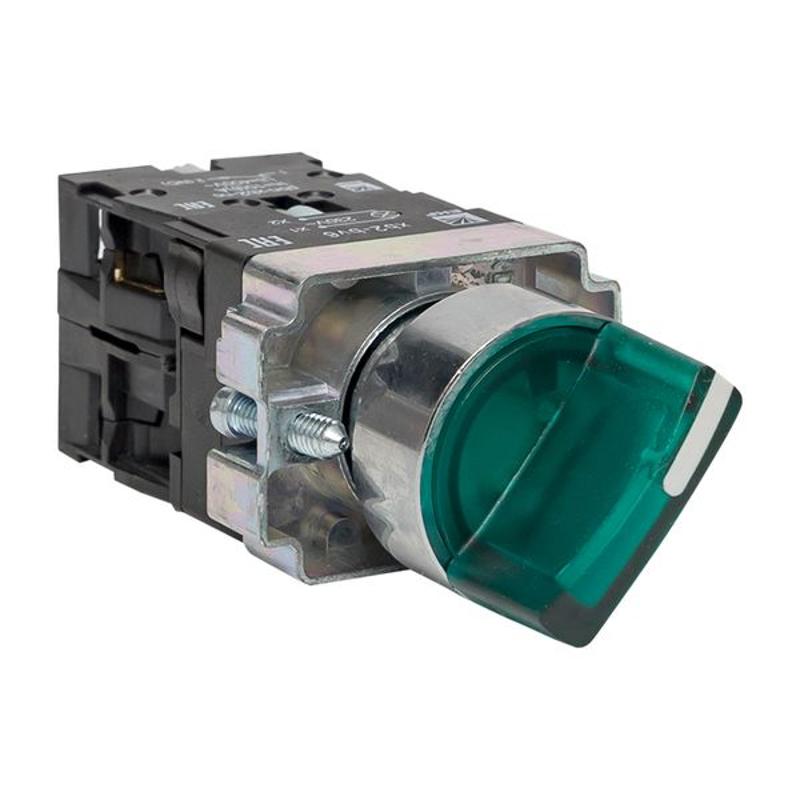 Переключатель ANC-22 2P зеленый с подсветкой 220В NO+NC  PROxima | xb2-bk21-g-230 | EKF — EKF