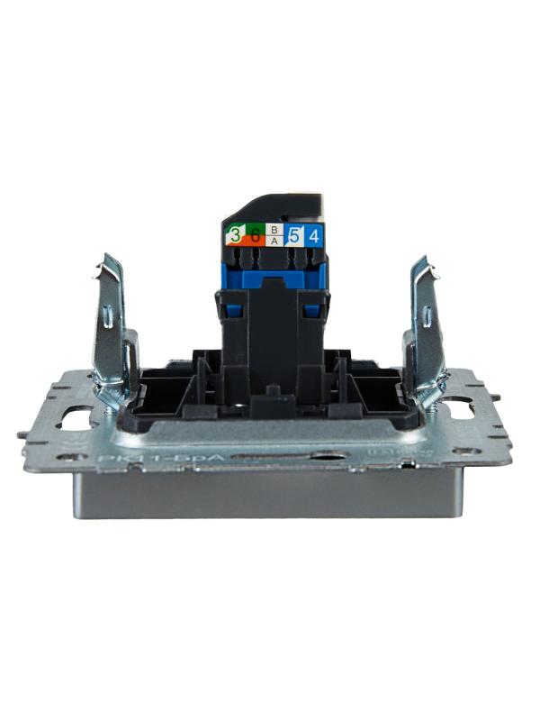 BRITE Розетка компьютерная RJ45 кат.6 РК11-БрА алюминий | BR-K10-2-K47 | IEK — миниатюра 5