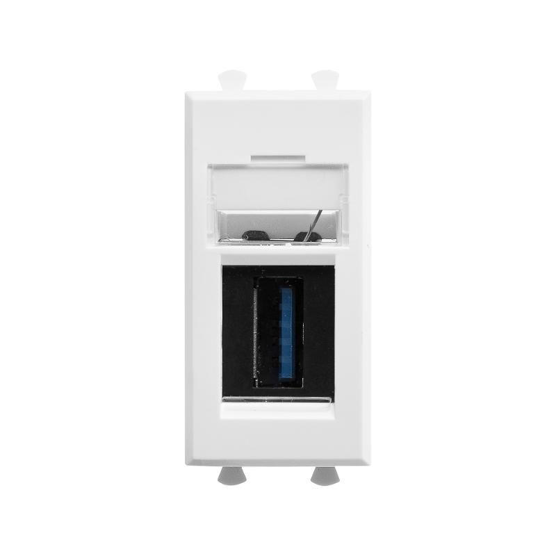 USB 3.0  розетка "Белое облако" Avanti модульная, тип А-А, 1 мод | 4400301 | DKC — миниатюра 1