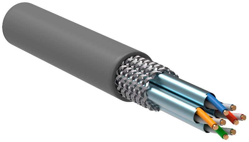 Кабель связи витая пара S/FTP, кат.6A 4х2х23AWG solid, ПВХ, 305м, серый | LC1-C6A04-611 | ITK — ITK