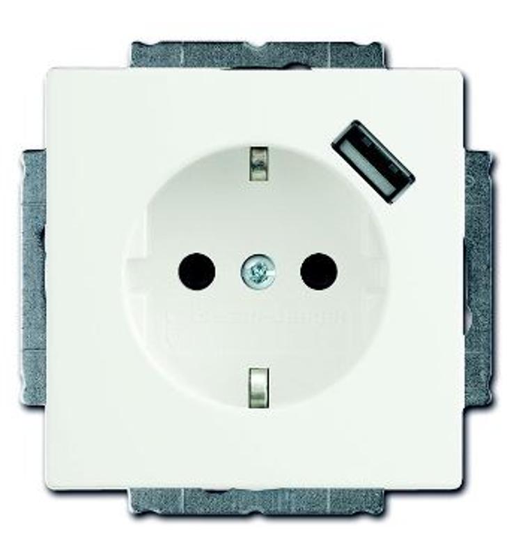 Розетка Schuko с устройством зарядным USB, 20 EUCBUSB-884-500, Future белый бархат, 16А, 700 мА, | 2011-0-6182  | 2CKA002011A6182 | ABB — ABB