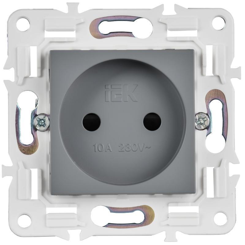 SKANDY Розетка без з/к с з/ш 10А SK-R01Gr серый | SK-R13-10-K03 | IEK — миниатюра 2