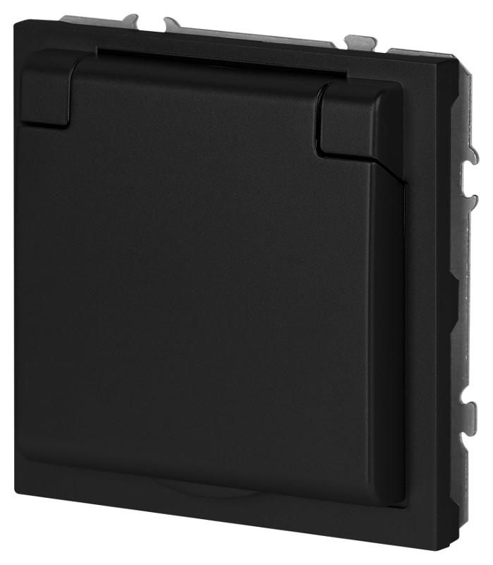 Розетка Galaxy 15-2103-05 c заземлением 2P+E Schuko со шторками с крышкой 16А-250В IP20 антрацит | Б0070666 | ЭРА — миниатюра 5