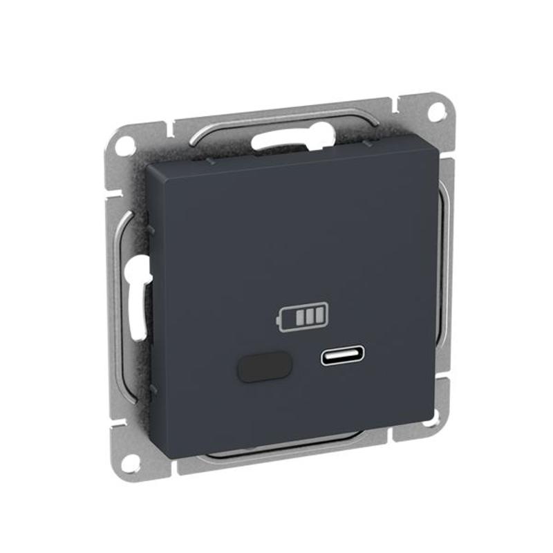 Механизм розетки USB-С, быстрая, графит Эпика  |UP1-SOG-USBCF| EKF — миниатюра 3