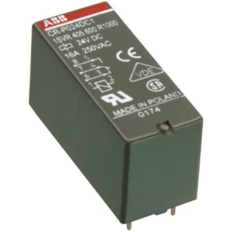 Реле CR-P024DC2G 24B DC 2ПК (8A), позолоченные контакты|1SVR405606R1000| ABB — ABB