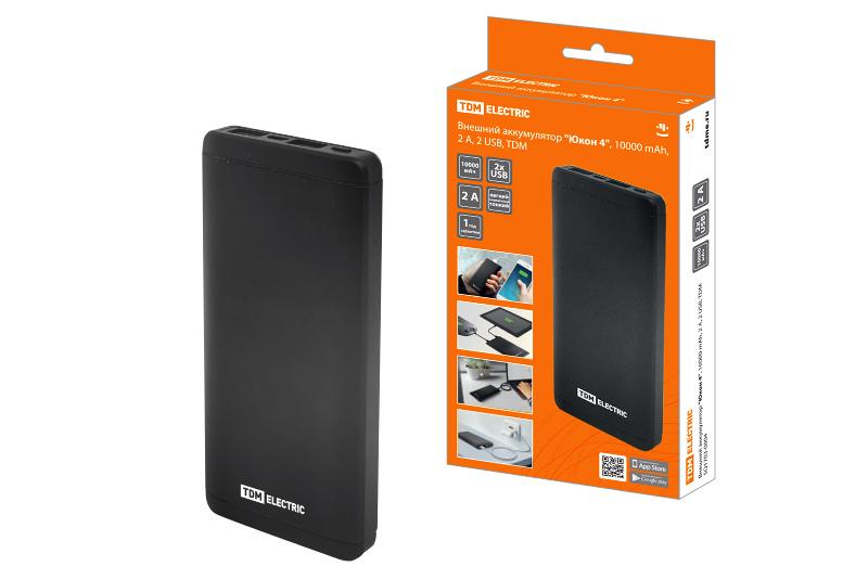 Аккумулятор внешний "Юкон 4", 10 000 mAh, 2 А, 2 USB, | SQ1703-0004 | TDM — TDM ELECTRIC