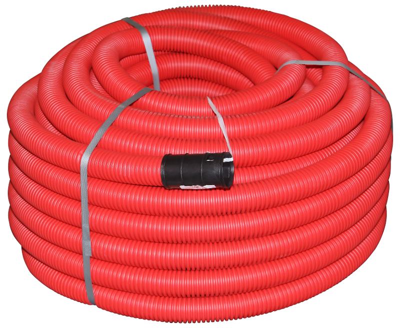 Труба гофрированная двустенная ПНД ЭРА GOFR-110-50-HD2-R красная 450Н SN10 d110мм с зондом 50м | Б0048276 | ЭРА — ЭРА (Энергия света)