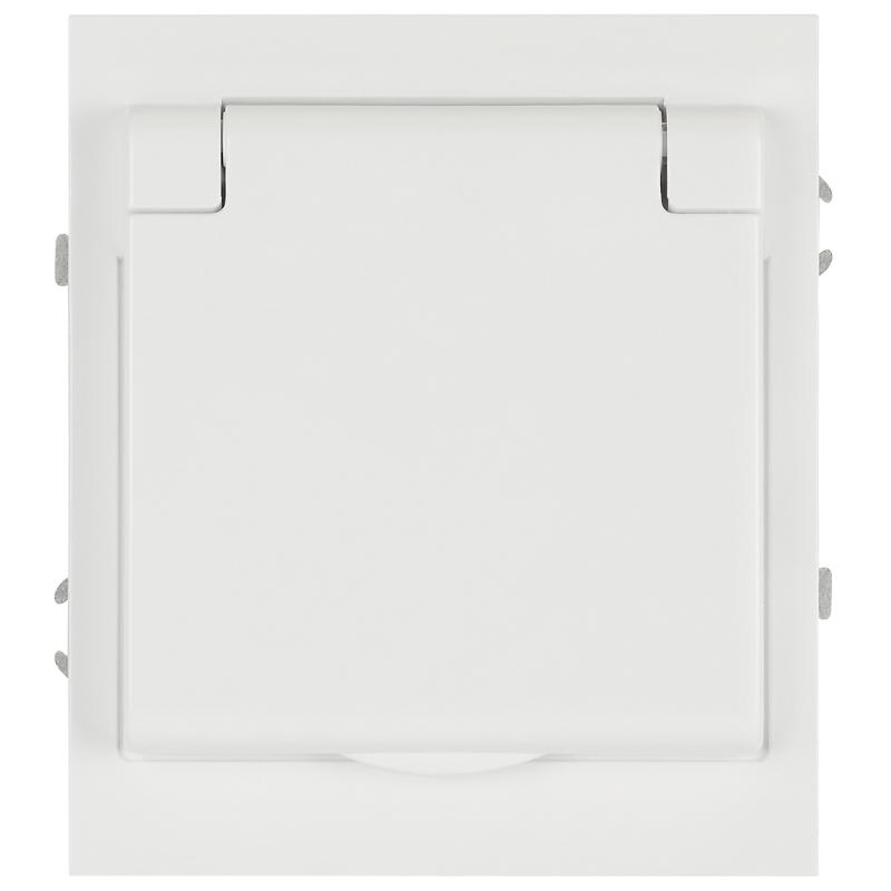 Розетка Arktik 16-2103-01 с заземлением 2P+E Schuko со шторками с крышкой 16А-250В белый | Б0070434 | ЭРА — миниатюра 4