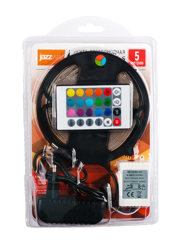 Лента светодиодная блистер MVS-2835/54-IP65-220V RGB 5m | .5034754 | JAZZWAY — Jazzway