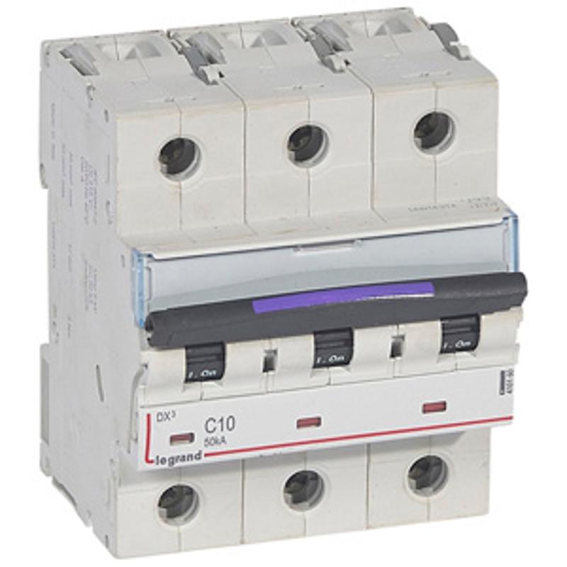 Выключатель автоматический трехполюсный DX3 10А C 50кА (4,5 мод) — миниатюра 2