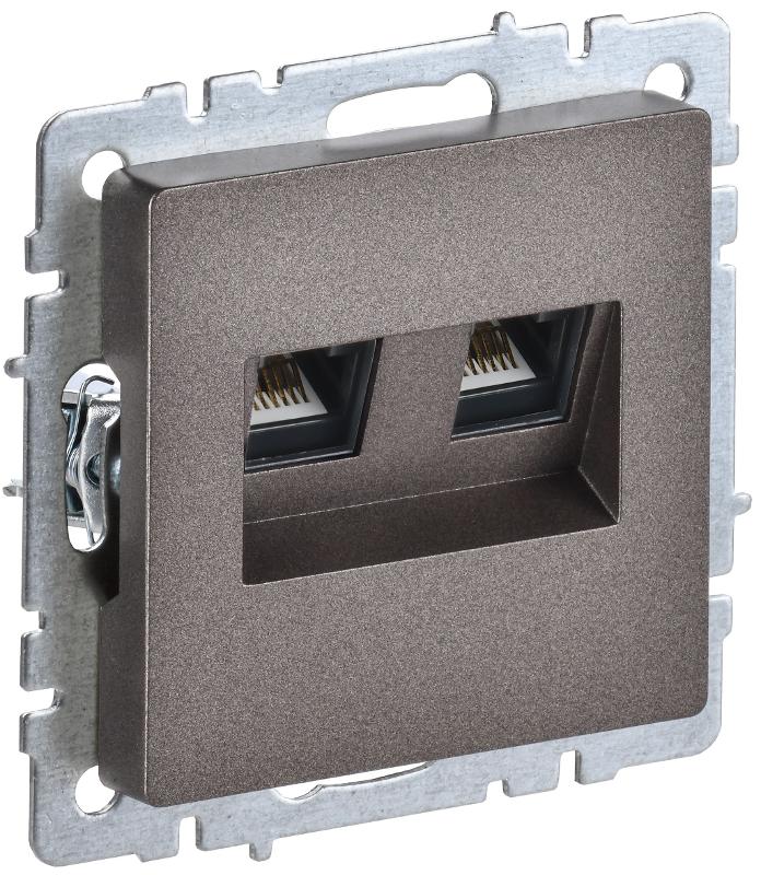 BRITE Розетка компьютерная 2-ая RJ45 кат.5E РК10-2-БрТБ темная бронза  | BR-K20-1-K45 | IEK — IEK (ИЭК)