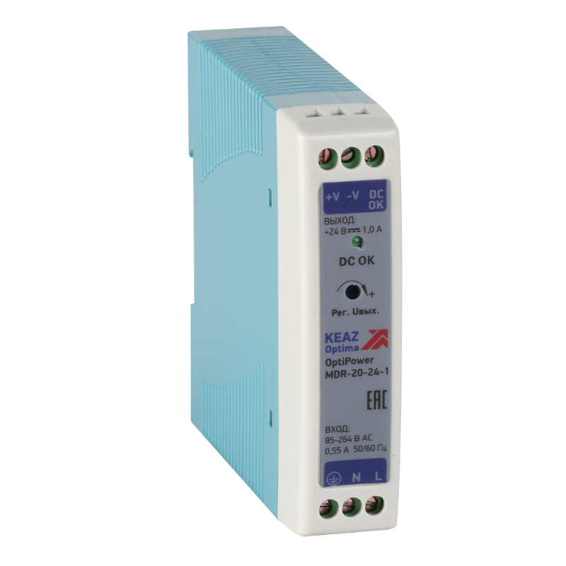 Блок питания OptiPower MDR-20-24-1| 284539 | КЭАЗ — КЭАЗ (Курский электроаппаратный завод)