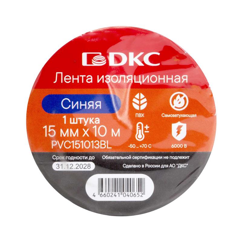 Лента изоляционная ПВХ 15x0,13 10м в рулоне Синяя | PVC151013BL | DKC — миниатюра 2