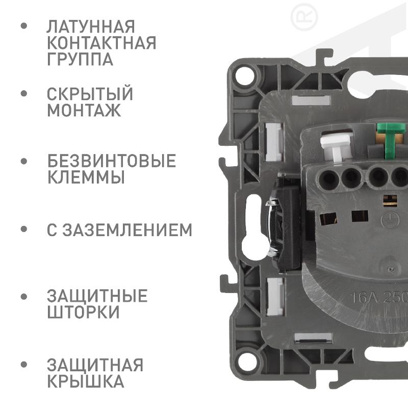 Розетка 12-2105-02 2P, 16АХ-250В, слоновая кость — миниатюра 5