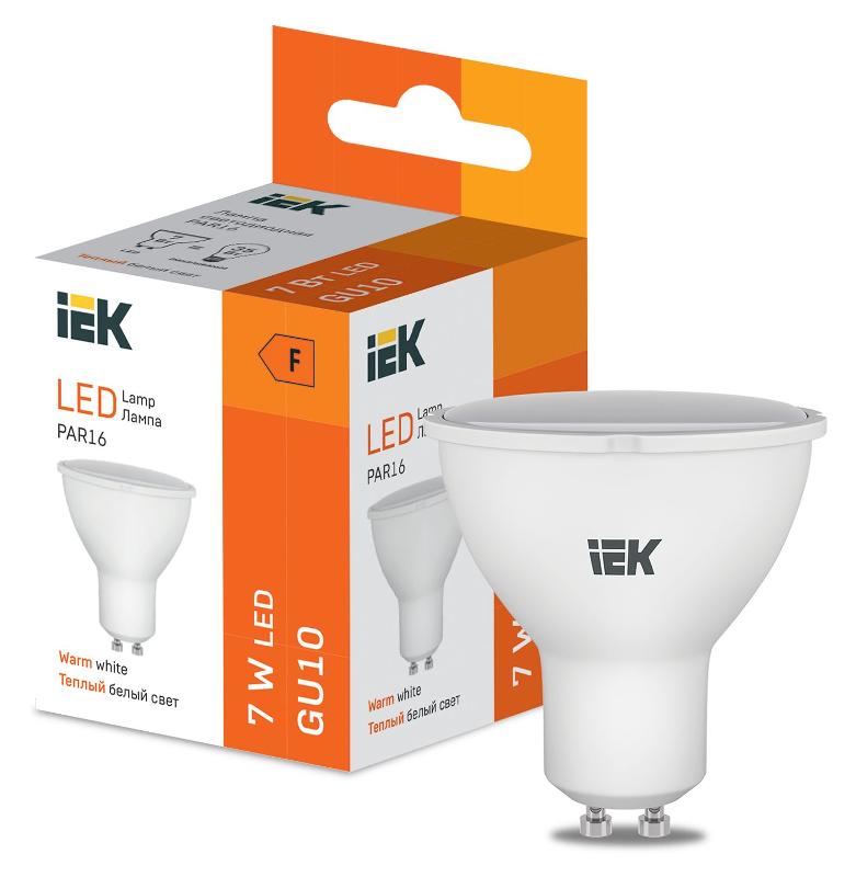 Лампа светодиодная PAR16 600lm 3000K GU10 | LL-I-PAR16-7-230-30-GU5 | IEK — IEK (ИЭК)