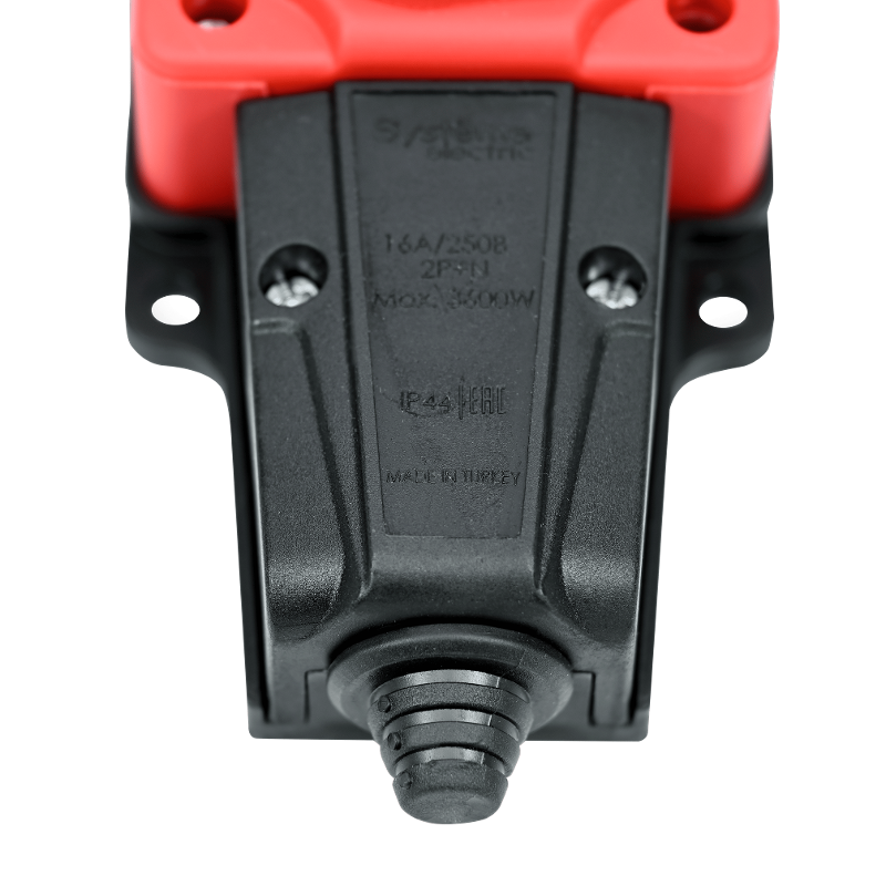 Колодка 4 гнезда 2К+З каучуковая 16А/250В IP44 Красная MultiSet | MST4124RD | SE — миниатюра 4