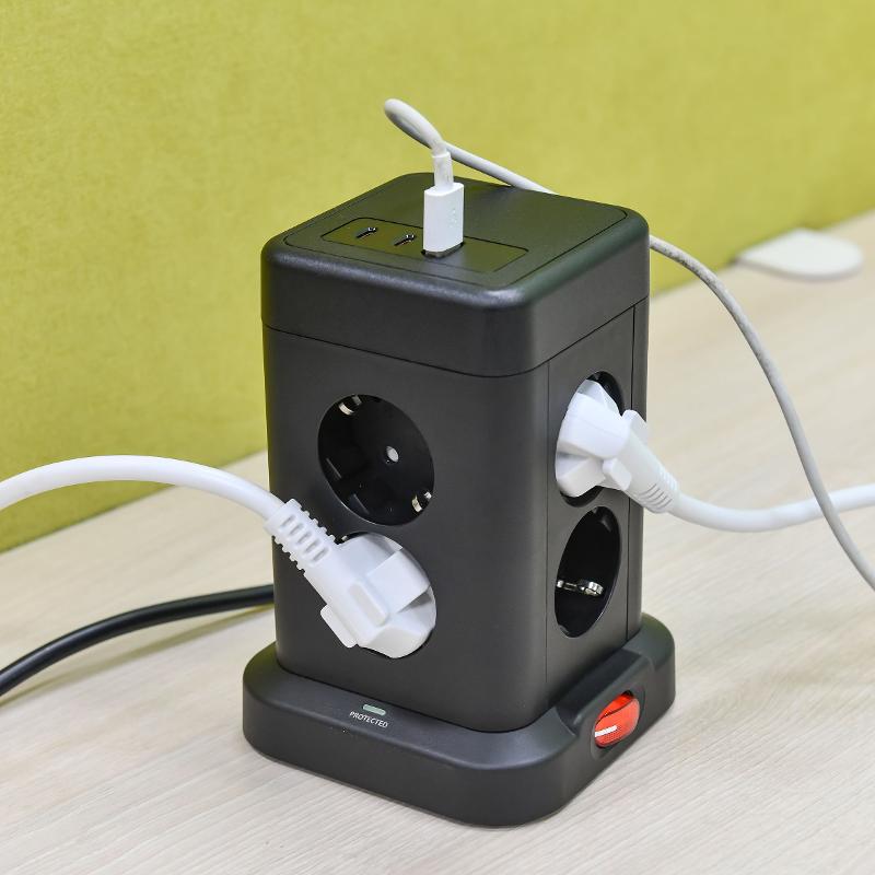 DOMINIC Удлинитель У08K 1,5м 3х1мм2 USB A+C 20Вт чер | DN-YP30-16-08-01-ZKU-K02 | IEK — миниатюра 7
