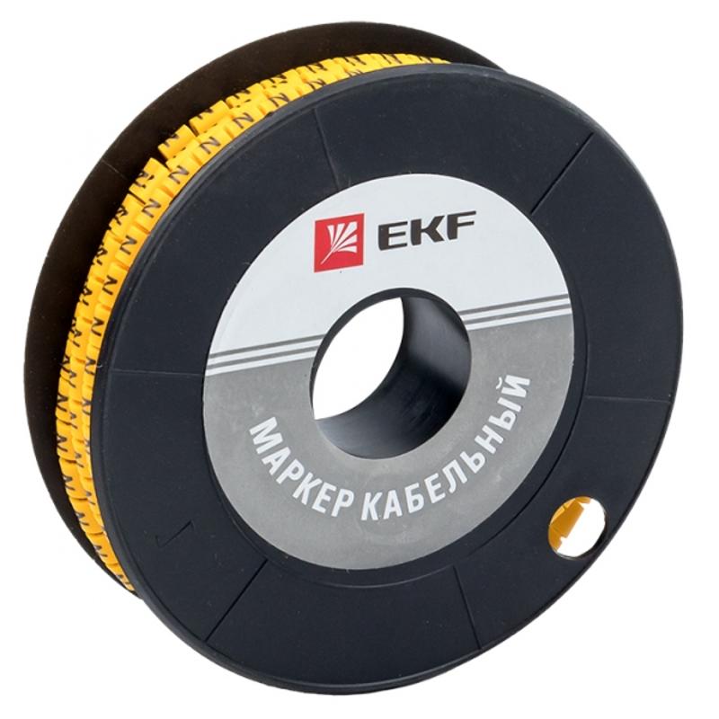 Маркер-кабельный 4,0кв.мм "N" (500шт.) (ЕС-2) EKF PROxima | plc-KM-4-N | EKF — EKF