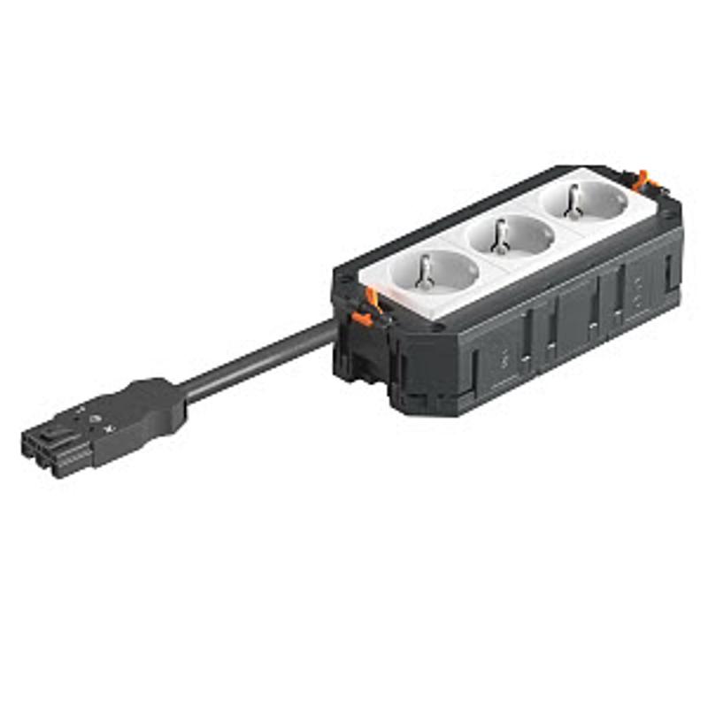 Рамка 3-модульная с розетками 3 белые 16А 250В 2К+З, штекер WINSTA MIDI | 7404611 | OBO Bettermann — миниатюра 2