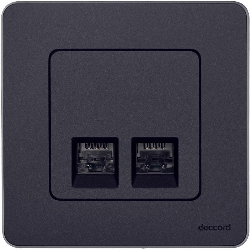 Inspiria Антрацит Розетка 2-ая компьютерная RJ45 С/У категория 5e UTP | 673838 | Legrand; замена на арт. ИЭК 6738381 — Legrand