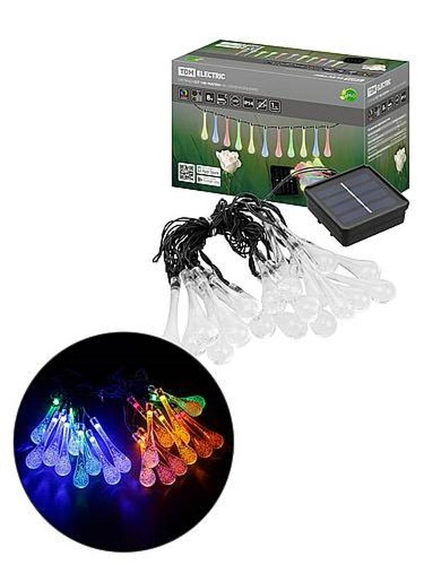 Гирлянда ССГ-148 "Капли" на солнечной батарее, 2.7 м, 20 LED, многоцветный, IP54, | SQ0330-0200 | TDM — TDM ELECTRIC
