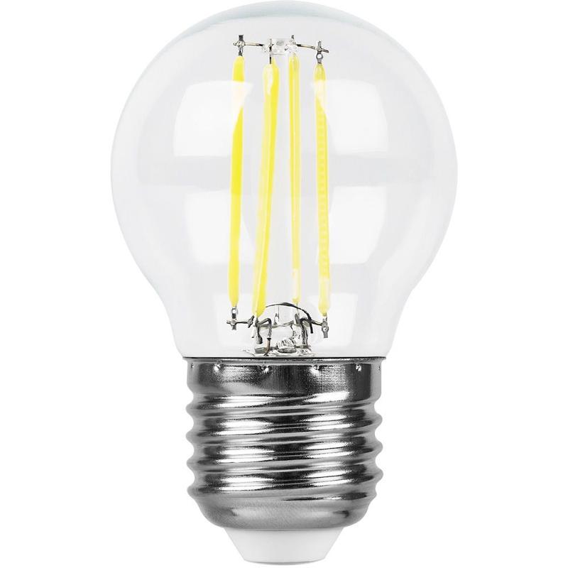Лампа светодиодная LB-509 (9W) 230V E27 2700K филамент G45 прозрачная | 38003 | FERON — Feron