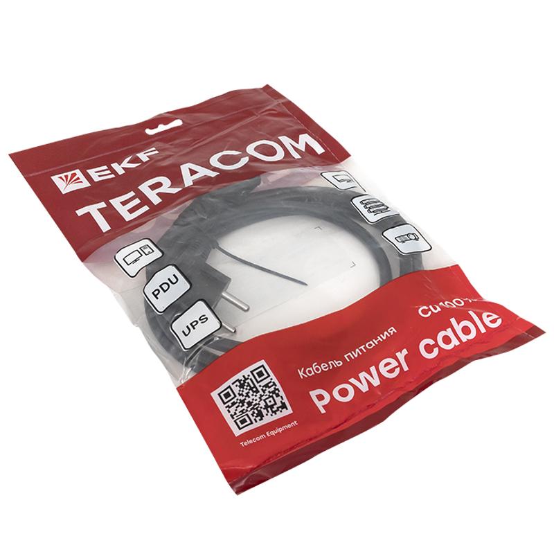 Кабель питания TERACOM для PDU IEC 60320 C13 - CEE 7/7 (Schuko)3x1,5мм2 250В 10A длина 2 м | TRC-PCA-C13-SH-2M | EKF — миниатюра 5